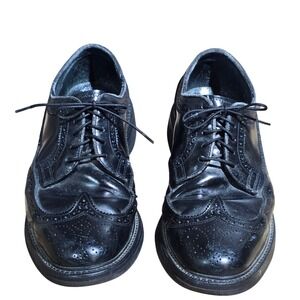 Stuart McGuire 8‎ D Spring-Step Cushion Black Wingtip Brogue Oxford Made in USA